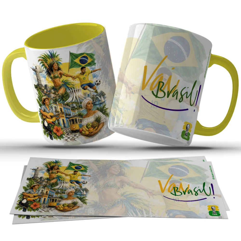 Caneca Brasil Carnaval com Estampa Temática c12