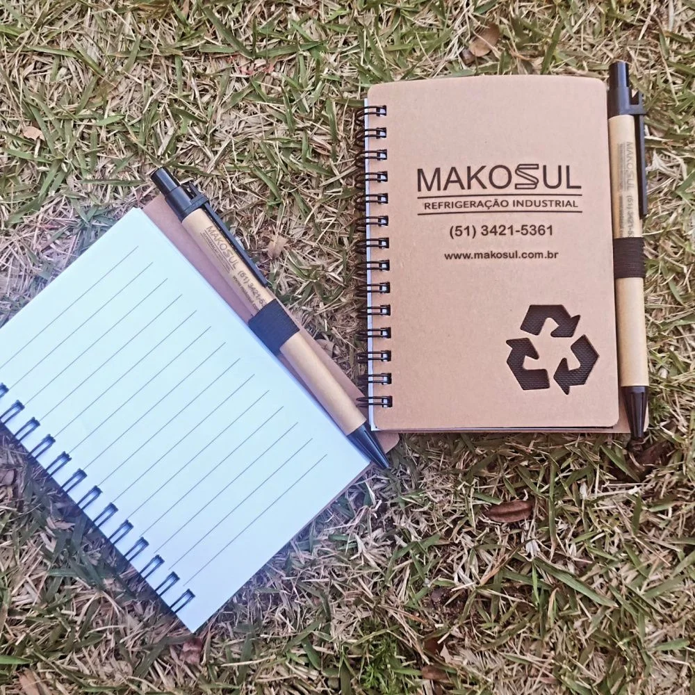 Caderno Espiral Sustentável com Caneta Ecológica
